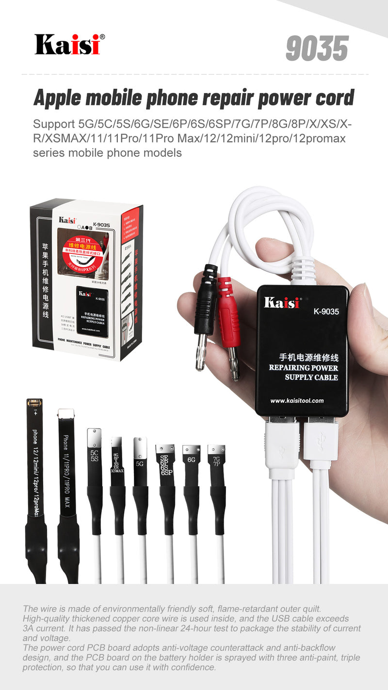 kaisi 9035 Apple mobile phone startup cable, test cable before powering on the mobile phone, power cable