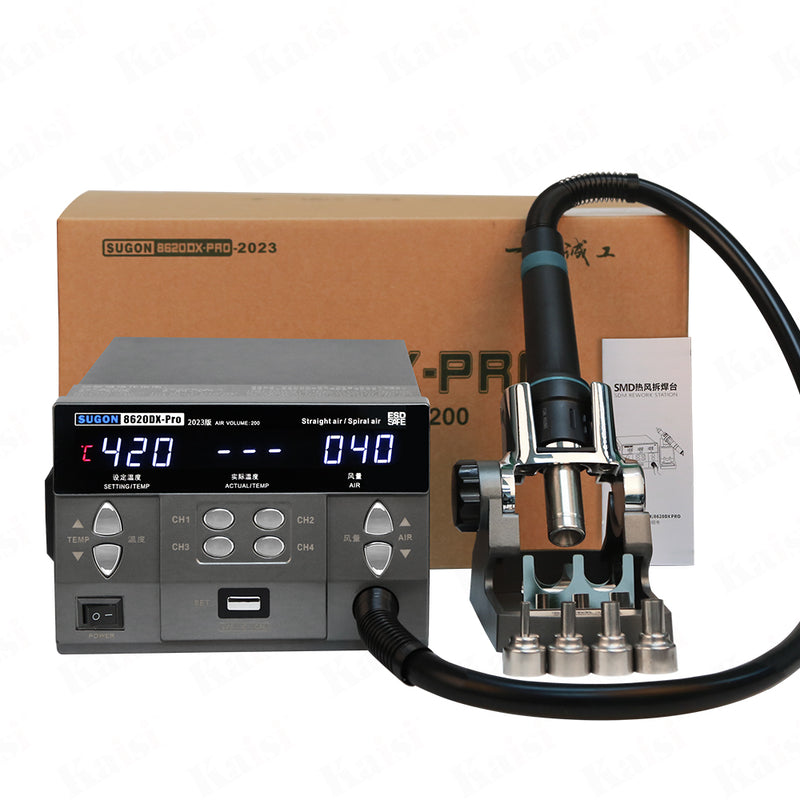 SUGON 8620DX Pro Pluggable handle solder rework station hot air blow gun electronic repair