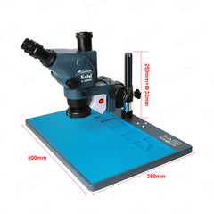 KAISI 36565MP microscope large base plate 360-degree rotating bracket 6.5X-65X trinocular microscope mobile phone repair microscope