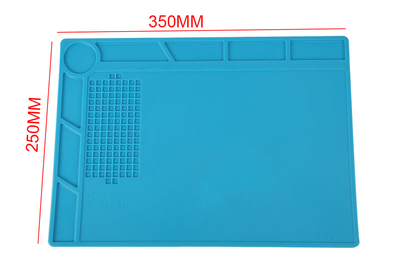 KAISI 160 High Temperature Resistant Silicone Mat Workbench Desktop Storage Mat with Grooves Mobile Phone Repair Screw Storage