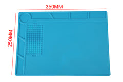 KAISI 160 High Temperature Resistant Silicone Mat Workbench Desktop Storage Mat with Grooves Mobile Phone Repair Screw Storage