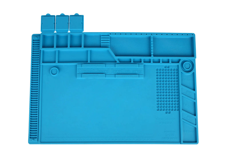 KAISI 160 High Temperature Resistant Silicone Mat Workbench Desktop Storage Mat with Grooves Mobile Phone Repair Screw Storage