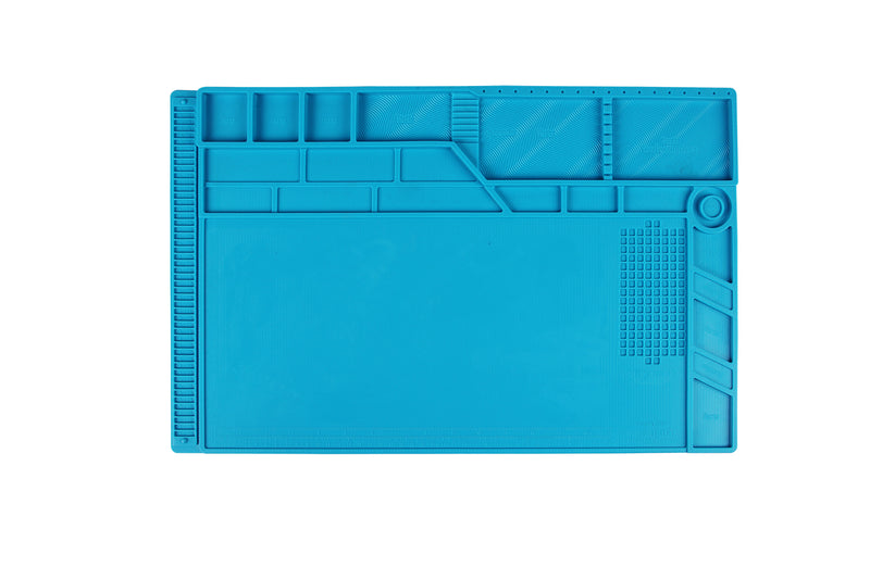 KAISI 160 High Temperature Resistant Silicone Mat Workbench Desktop Storage Mat with Grooves Mobile Phone Repair Screw Storage