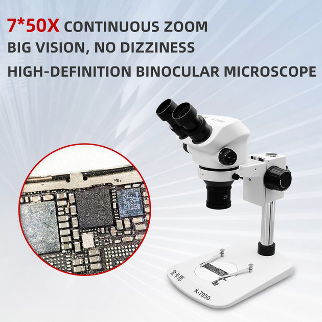 KAISI 7050 Continuous Zoom 7-50x adjustable PCB BGA inspection microsc ...