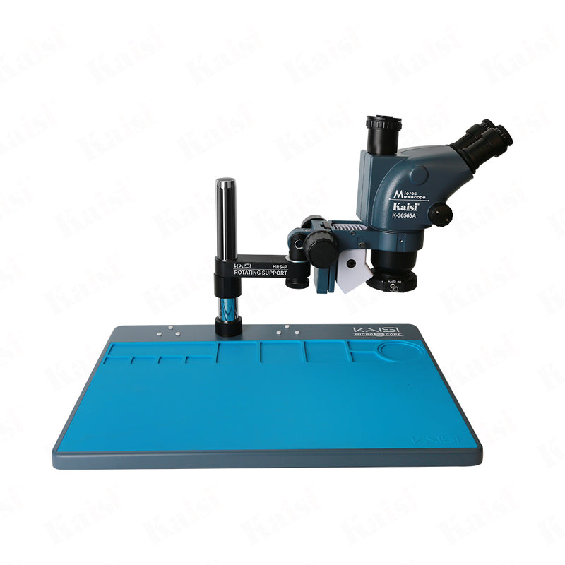 KAISI 36565MP microscope large base plate 360-degree rotating bracket 6.5X-65X trinocular microscope mobile phone repair microscope