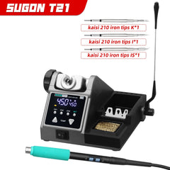 SUGON T21 welding table mobile phone repair can use 115/210/245 three kinds of handles and soldering tips, cost-effective