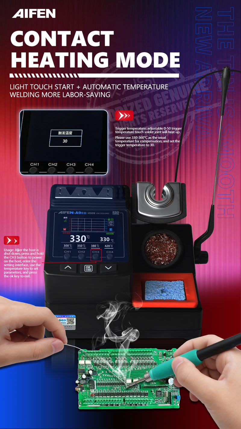 AIFEN A9ED soldering station color screen curve heating mode soldering station, special soldering iron for mobile phone repair