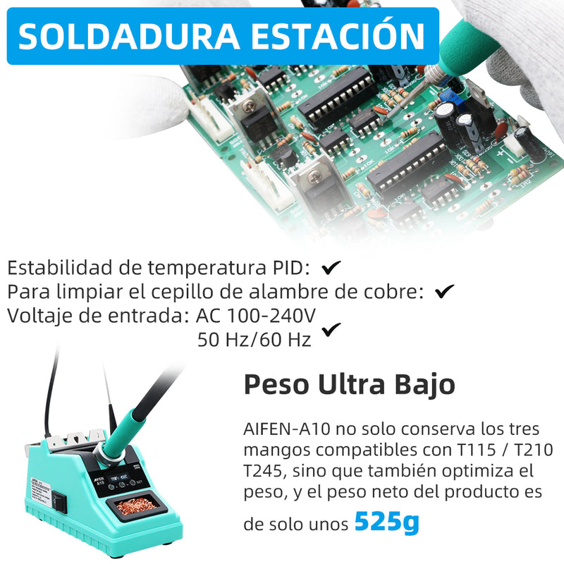Aifen A10 precision soldering station, multi-functional, compatible with T210/T245/T115 handle, heats up quickly