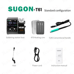 SUGON T61 soldering station 400w high power, suitable for automobile repair and electronic repair, instant tin melting and good motherboard repair effect