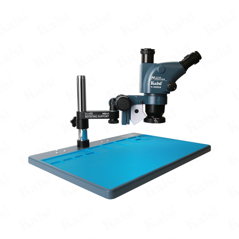 KAISI 36565MP microscope large base plate 360-degree rotating bracket 6.5X-65X trinocular microscope mobile phone repair microscope