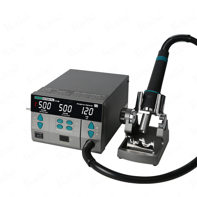 SUGON 8610DXPro professional version pluggable new hot air gun welding stand electronic repair strong wind 4 air gun nozzles