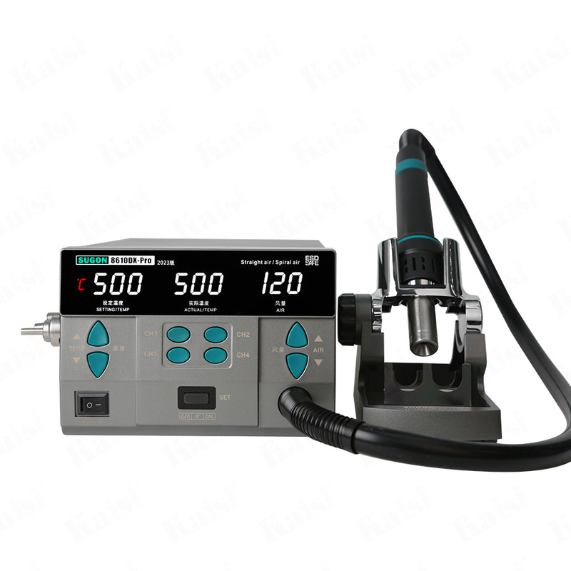 SUGON 8610DXPro professional version pluggable new hot air gun welding stand electronic repair strong wind 4 air gun nozzles