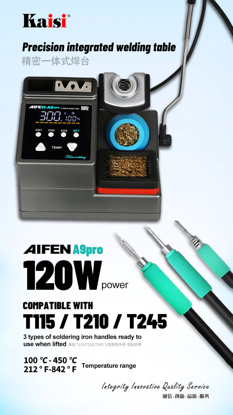 SUGONA9 PRO soldering station is compatible with original soldering iron head 210/245/115 handle electronic welding rework station