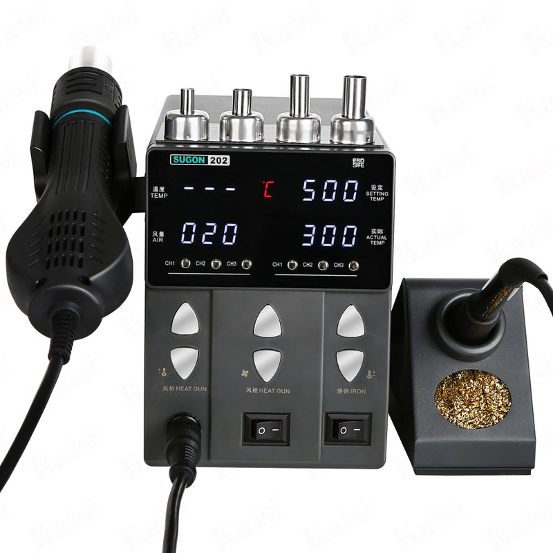 SUGON 202 Digital display Heat gun welding table 2-in-1 Electronic repair, motherboard welding