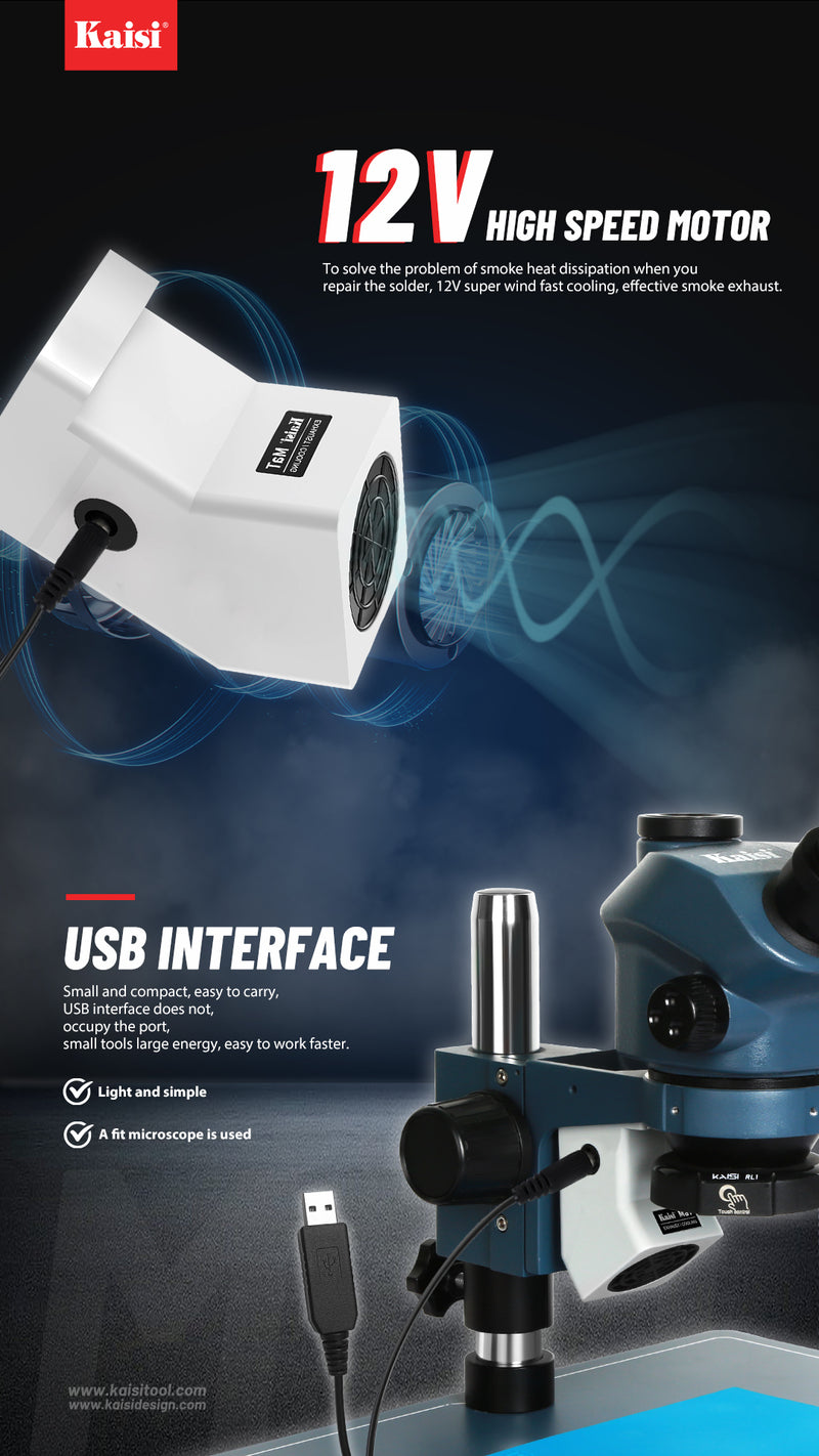 KAISI MAT smoke exhaust machine, microscope special smoke exhaust machine, motherboard repair, soldering iron, welding smoke exhaust machine