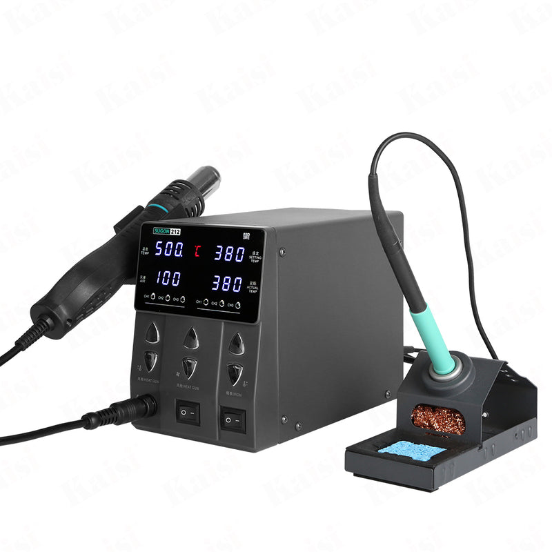 SUGON 212 air gun and soldering iron two-in-one, fast heating, quick component removal, chip blowing and desoldering station