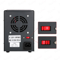 SUGON 3005D Regulated Power Supply. High precision 4-digit LED digital display, intuitive and clear. facilitates power supply movement. Multiple protection functions, over current protection (OCP), over temperature protection (OTP), over power protection (OPP). Adjustable USB output.