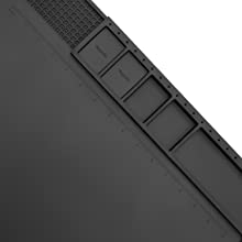 Black silicone pads withstand high temperatures and are made of high quality silicone. This pad is resistant to corrosion and deformation, providing long-lasting soft thermal protection. Black silicone pads are ideal for soldering electronic components or repairing electronic products and circuit boards.
