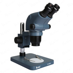 The KAISI 6565 microscope offers 0.65-6.5 zoom magnifications with optional eyepieces and auxiliary lenses, allowing users to extend magnification to 2x- 260x. The KAISI 6565 microscope provides crystal-clear images and a vivid color palette. The KAISI 6565 microscope offers an extended working distance of 30-287mm, with a standard working distance of 110mm.